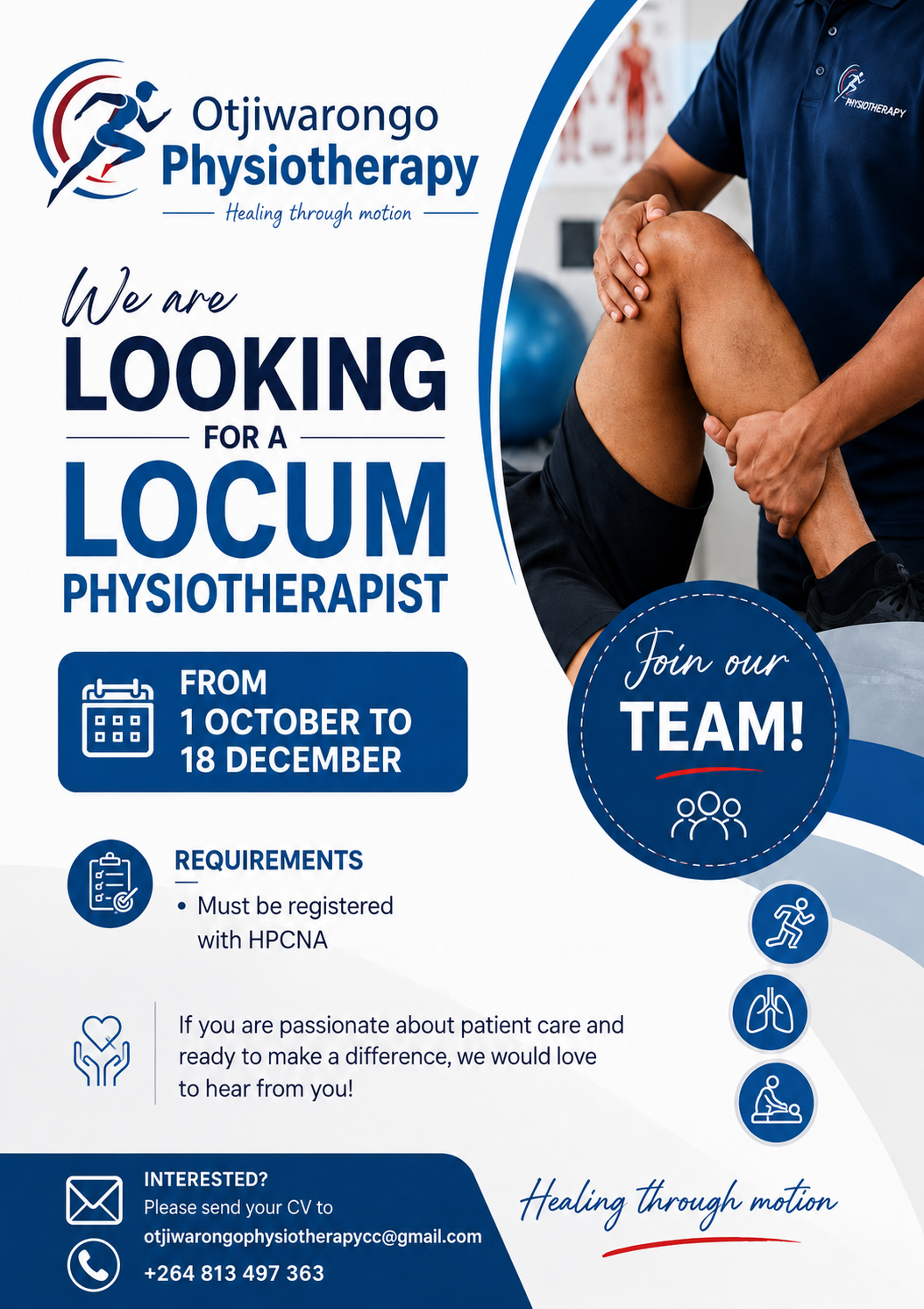 Locum Physiotherapy Position Available